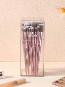 1 pieza Balde de almacenamiento de brochas de maquillaje transparente, decoración para habitación, hogar, dormitorio, baño, casa, habitación rosa, sala de estar, artículos de viaje, bolsa de regalo, regalos para mamá, papá, hombres, amigos, maestro, cumpleaños, boda, escritorio, estantes, accesorios, cajas de regalo, regalo divertido, almacenamiento, soporte para brochas de maquillaje, decoración de habitación, bolsas, bolsa de maquillaje, tocador, viaje, bolsa de maquillaje, artículos esenciales de viaje, organizador, almacenamiento, artículo esencial de viaje, organizador de maquillaje, bolsas de maquillaje, organizador de maquillaje, organizador, bolsa de aseo, organizador de escritorio, bolsa de cosméticos, bolsa de maquillaje, organizar maquillaje, accesorios de tocador, bolsa de maquillaje, bolsas de maquillaje, joyero, bolsa, soporte para brochas de maquillaje, soporte para brochas, organizador de perfumes, bolsa, regalos para mujeres, regalos de Navidad, ideas de regalo para mu - transparente - Ver 4