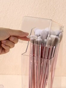 1 pieza Balde de almacenamiento de brochas de maquillaje transparente, decoración para habitación, hogar, dormitorio, baño, casa, habitación rosa, sala de estar, artículos de viaje, bolsa de regalo, regalos para mamá, papá, hombres, amigos, maestro, cumpleaños, boda, escritorio, estantes, accesorios, cajas de regalo, regalo divertido, almacenamiento, soporte para brochas de maquillaje, decoración de habitación, bolsas, bolsa de maquillaje, tocador, viaje, bolsa de maquillaje, artículos esenciales de viaje, organizador, almacenamiento, artículo esencial de viaje, organizador de maquillaje, bolsas de maquillaje, organizador de maquillaje, organizador, bolsa de aseo, organizador de escritorio, bolsa de cosméticos, bolsa de maquillaje, organizar maquillaje, accesorios de tocador, bolsa de maquillaje, bolsas de maquillaje, joyero, bolsa, soporte para brochas de maquillaje, soporte para brochas, organizador de perfumes, bolsa, regalos para mujeres, regalos de Navidad, ideas de regalo para mu - transparente - Ver 2