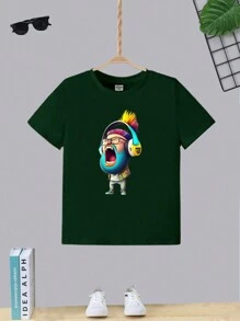 Tween Boys Shirts - Màu xanh lá cây đậm - Xem 1