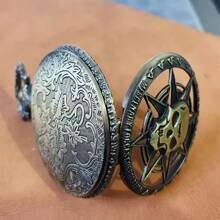 復古骷髏頭掛鍊男女掛鍊表,石英掛鍊項鍊 - 銅色 - 查看 3