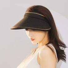 Double-Layer Woven Sun Hat, Foldable, Wide-Brimmed, Sunscreen, Fashionable And Personalized, Suitable For Beach, Summer