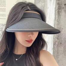 Double-Layer Woven Sun Hat, Foldable, Wide-Brimmed, Sunscreen, Fashionable And Personalized, Suitable For Beach, Summer