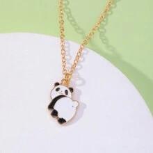 1pc Cute Panda Necklace - Yellow Gold - View 6