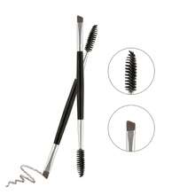2pcs/Pack Dual-Ended Eyebrow Brush And Spoolie Brush-Angled, For Precise Application And Brow Powder Blending - Black - View 4
