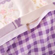 4pcs Mới Sành điệu Kết cấu Đã chải Hoa In Bộ chăn ga gối ; Làn da thân thiện Tất cả các mùa Bộ chăn ga gối ( Không có Đổ đầy ) - Khu vườn tràn ngập hoa - Xem 5