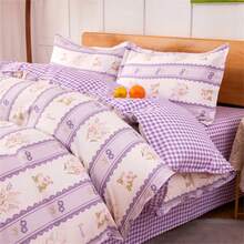 4pcs Mới Sành điệu Kết cấu Đã chải Hoa In Bộ chăn ga gối ; Làn da thân thiện Tất cả các mùa Bộ chăn ga gối ( Không có Đổ đầy ) - Khu vườn tràn ngập hoa - Xem 3