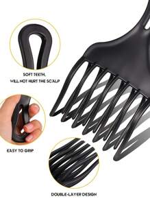 Hair Picks Ergonomic Design Hair Picks ABS Material 1pc Wide Tooth DIY Hairstyles For Thick Curly Hair For Salon Styling Afro Hair Pick Comb Small Hair Fork Comb, Hairdressing Styling Tool For Curly Hair For Men Women Plastic, Black, Hair Brush, Comb, Hair Tools, Hair Products And Accessories For Barber Salon Beauty Travel Essentials,Back To School,Travel Holiday Essentials,Hair Accessories For Women,Brush,Hair Brushes,Edge Brush,Brush Hair,Hair Comb,Comb Hair,Detangling Brush,Ball Brush,Mini Hair Brush,Hair Brush Set,Wooden Comb,Hair Brush, Brush, Comb, Slick Back Brush, Hairbrush, Edge Brush, Brush Hair, Hair Comb, Hair Brush Set, Comb Hair, Mini Hair Brush, Detangling Brush, Hair Brushes,Hair, Accessories, Hair Products, Hair Tools, Hair Stuff, Hair Care, Curly Hair Brush, Barber, Barber Accessories, Hairdressing Equipment,Travel Essentials,Travel Essential,Hairstyle,Hairdressing - Black - View 8