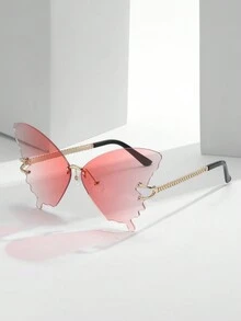 1 件装新款时尚蝴蝶时尚眼镜女式大框渐变色适合街头摄影 - 彩色 - 查看 4