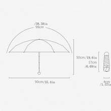 1 Miếng Gấp lại Ô dù 8 Xương sườn , Thiết kế viên nang Mini mặt trời & Mưa Ô dù , Có thể mang đi Túi nhỏ Ô dù - Màu be - Xem 8