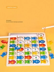 兒童字母磁力釣魚認識數字穿珠早教教具親子遊戲2-6歲男女孩