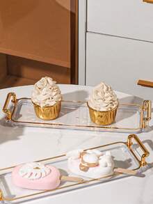 1pc Luxury Plastic Rectangular Trays For Household Storage - Green - View 8