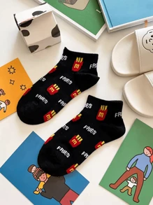 5 đôi tất ngắn cho nữ, tất thuyền cổ thấp, mỏng và thoáng khí cho mùa xuân/hè, tất hoạt hình dễ thương cho nữ sinh - Nhiều màu - Xem 6