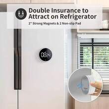 1pc Kitchen Timer Rotating Led Digital Timer Manual Countdown Clock For Cooking Studying Fitness Stopwatch Time Manager - White - View 4