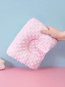 1入組粉色u型絨面寶寶枕,適合新生兒(0-2歲),適用於秋冬季節 - 粉色 - 查看 4