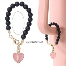 1 Cặp Đôi Móc Khóa Mặt Dây Chuyền Giả Mã Não Cốc Trang Trí Phụ Kiện Với Tôm Hùm Khóa & 26 Bảng Chữ Cái Tiếng Anh Hình Trái Tim Mặt Dây Chuyền - Hạt trắng - Xem 6