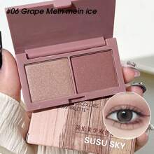 SUSU SKY Paleta De Sombras De Ojos Mate Perlado De Dos Colores, Resistente Al Agua Y No Fácil De Manchar, Color Terroso Con Baja Saturación - Multicolor - Ver 1