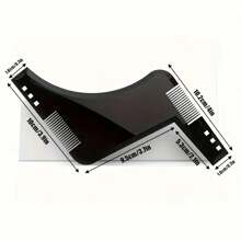 男士鬍鬚造型工具雙面鬍鬚造型梳美容工具剃鬚除毛刀具 - 黑色 - 查看 8