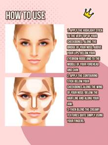 MISSLYN 塑形女王高光修容棒,双头设计,乳霜质地,哑光妆效,可打造精致妆容,持久显色,适用于各种肤质,打造精致面部妆容,品牌美妆,面部彩妆,适合女性和女孩,冬季必备,Y2K 风格,时尚百搭,生日礼物、情人节礼物、派对必备、新年礼物,色彩百搭,纯素且不经动物实验 - 輪廓棒02 - 查看 11