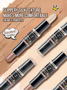 MISSLYN 塑形女王高光修容棒,双头设计,乳霜质地,哑光妆效,可打造精致妆容,持久显色,适用于各种肤质,打造精致面部妆容,品牌美妆,面部彩妆,适合女性和女孩,冬季必备,Y2K 风格,时尚百搭,生日礼物、情人节礼物、派对必备、新年礼物,色彩百搭,纯素且不经动物实验 - 輪廓棒02 - 查看 4