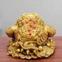 Feng Shui Money Frog, Lucky Money Toad Decorations Chinese Toad Decoration Chinese Charm For Prosperity - Gold - View 7