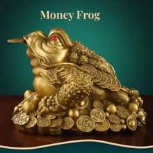 Feng Shui Money Frog, Lucky Money Toad Decorations Chinese Toad Decoration Chinese Charm For Prosperity - Gold - View 2