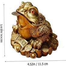 Feng Shui Money Frog, Lucky Money Toad Decorations Chinese Toad Decoration Chinese Charm For Prosperity - Gold - View 3