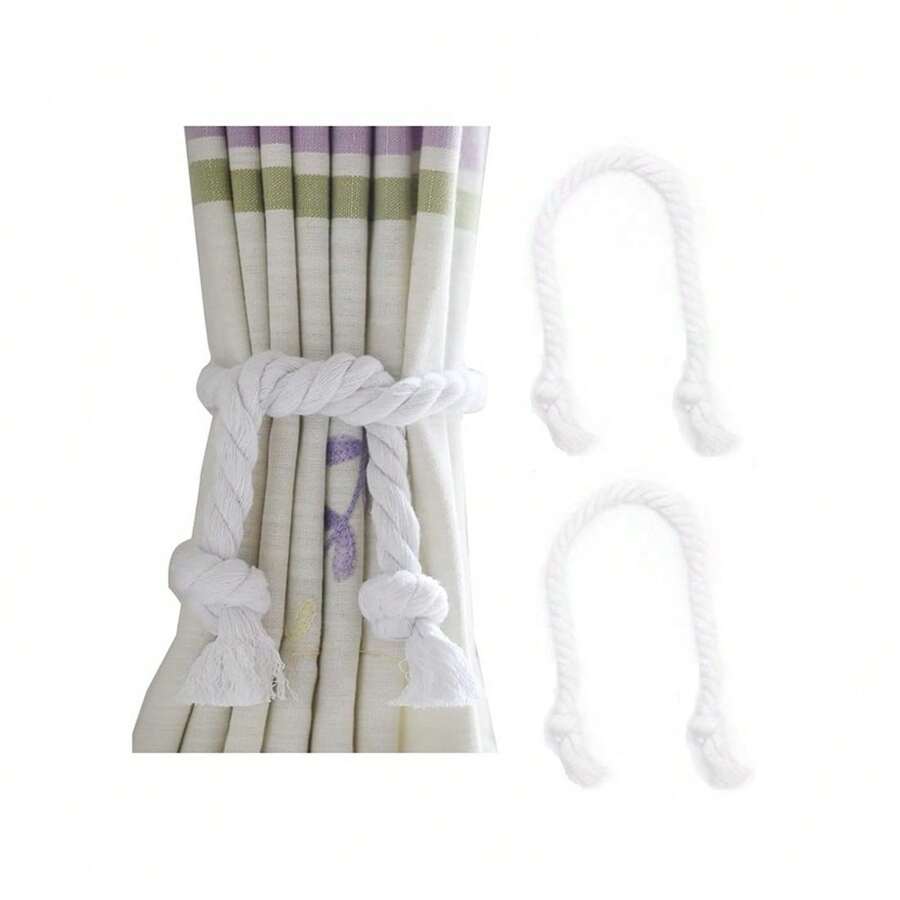 Curtain Tiebacks Outdoor Window Curtain Tiebacks Country Style Curtain Holdbacks - White - View 1