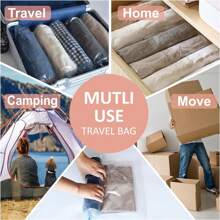 Roll Up Travel Compression Bags No Vacuum Needed For Travel Organizer Packing Travel Accessories Home Packing Organizers Vacuum Storage Bag - Clear - View 5