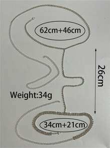 1 件性感比基尼简约水钻腰链，女士个性化夜总会身体首饰