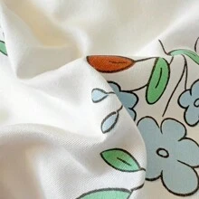 3 cái/bộ Ánh sáng Xanh Hoa Phong cách công chúa Bộ chăn ga gối ( 1 Vỏ chăn Duvet Và 2 Vỏ gối ) Không có chất độn - Xanh và trắng - Xem 9
