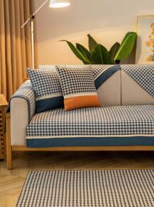 1pc Geometric Pattern Dustproof Sofa Cushion, All-Season Universal  And Non-Slip Stretch Sofa Cover