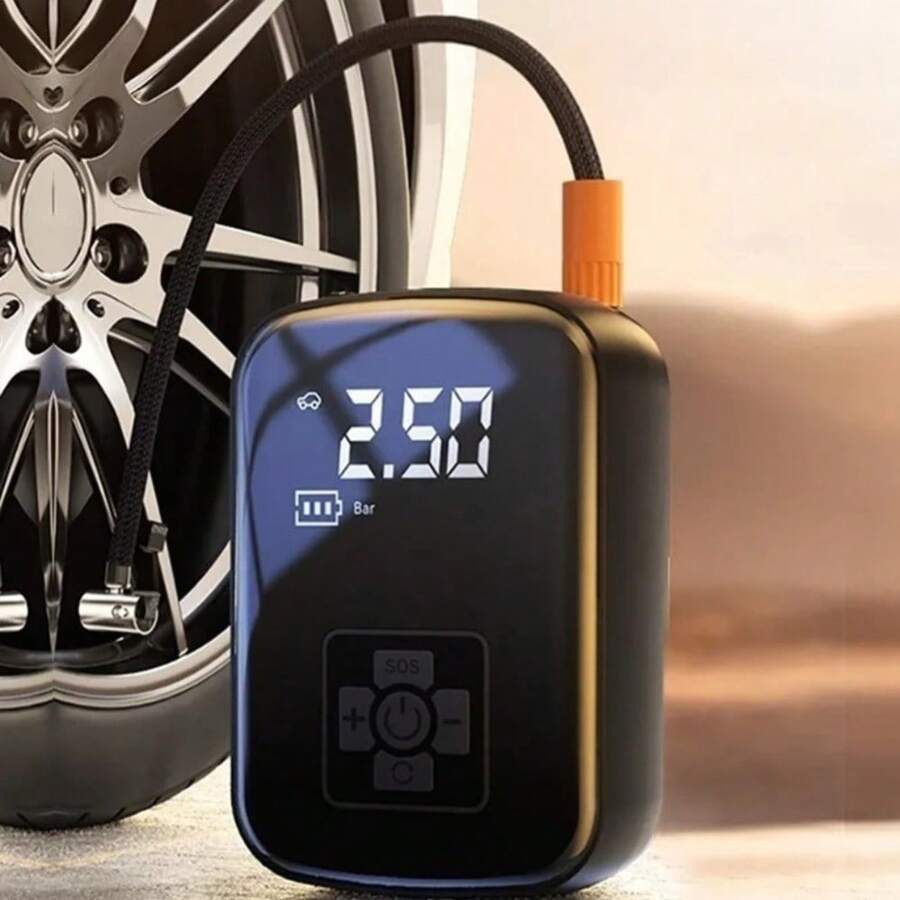 Mini Portable Car Air Compressor 150PSI Tire Pressure Detection LED