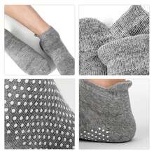 4入組防滑瑜珈襪,帶有握把的普拉提瑜珈襪,芭蕾運動襪,全腳趾踝關節防滑握襪,適用於家居、醫院運動和體育活動,一尺寸適合所有人 - 彩色 - 查看 3