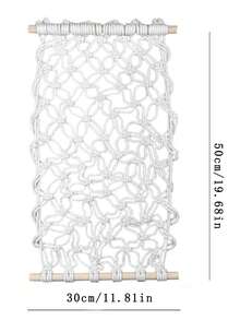 Handmade Woven Fruit Storage Net Basket, Kitchen Decorative Vegetable Hanging Tapestry - Beige - View 4