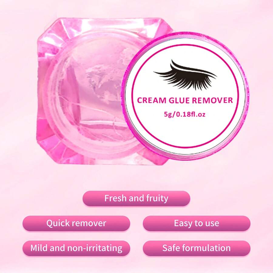 Eyelash Extensions Glue Remover,5g Cream Lash Extension Remover Dissolves Powerful Eyelash Glue