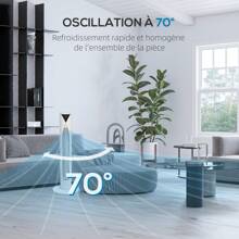 HOMCOM Ventilateur tour, avec télécommande, minuterie 12 heures, mode veille, 3 vitesses, ventilateur oscillant pour maison, chambre à coucher, bureau, blanc - Blanc - Voir 5