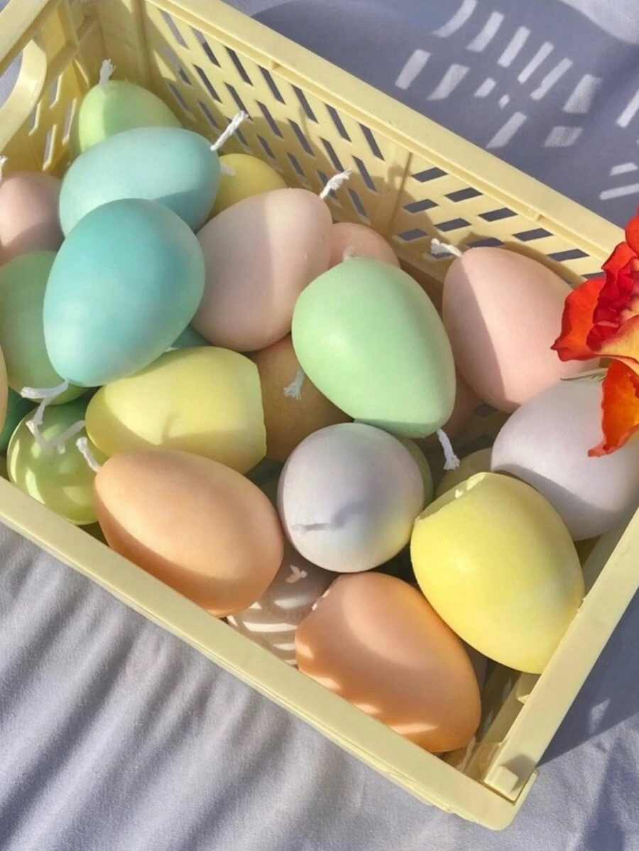 Khuôn nến trứng 3D hình trứng Phục sinh bằng silicon, Khuôn silicon tự làm - trắng - Xem 1