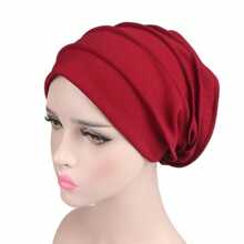 1Pc Women Elastic Turban Beanie Soft Bonnet  Hijabs Head Wrap Chemo Hat