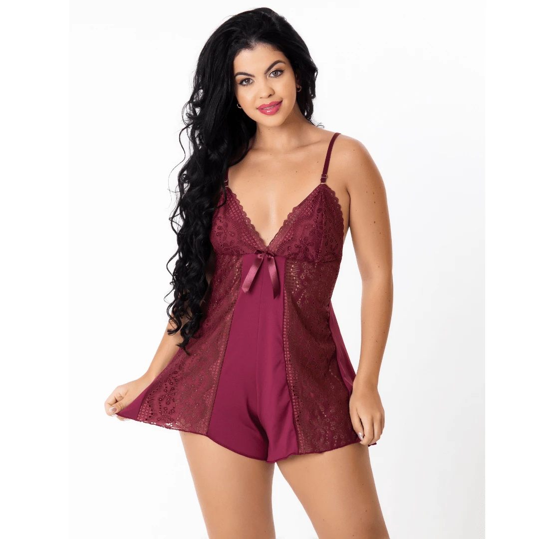 Women Rompers - 적갈색 - 보기 1