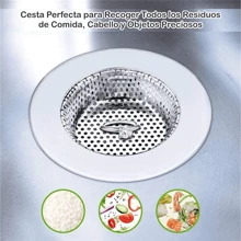 Coladera Tarja Fregadero Cocina Acero Inoxidable 9 Cm 2 Pzs - Gris - Ver 2