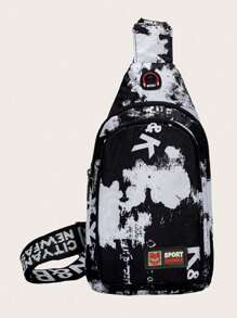 Men's Large Capacity Crossbody Chest Bag, Sling Bag Wide Strap Chest Bag With Headphone Hole, Versatile Lightweight Belt Bags Shoulder Satchel Bag For Travel Walking Hiking Thanksgiving Storage Bag Rider Bag Back To School Summer Bag Spring Break Vacation Bag Pack Waist Bag School Supplies Purse Fanny Pack Side Bags Belts New Life Items For Students Men Essentials Purse Essentials Camouflage Small Bag For Men Body Bag For Men Gear Pouch