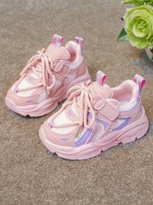 2024新款女童運動鞋,網眼透氣厚底運動鞋,男童輕盈跑鞋 - 粉色 - 查看 2
