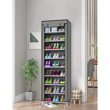 Zapatera Organizador 8 Repisas Torre Eiffel 24 Zapatos Gris Torre con bocho - Gris - Ver 3