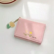 New Arrival Cute Short Wallet For Girls, Students, Ins Style Thin Women Purse And Teenage Girls Heart - Baby Pink - View 2