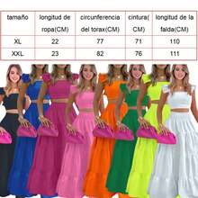 Women's Casual Set High Waist Long Skirt And Crop Top - 藍色 - 查看 7