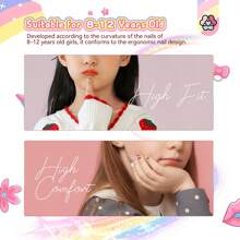 SAVILAND 168Pcs 7 Pack Press On Nails For Kids Children Fake Nails Stick On Nails Pre-Glue Full Cover Glitter Gradient Color Star Short Acrylic Nail Tips Nail Art Christmas Gifts For 8-12 Year Kids - 兒童指甲按壓01 - 查看 4