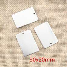 10pcs Rectangle Charms Pendant Stainless Steel DIY Jewelry Making Accessories