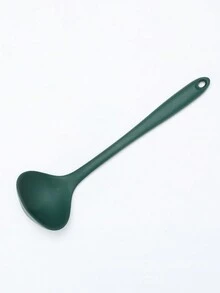 1 Pieza Juego De Utensilios De Cocina De Silicona De Tamaño Grande, Que Incluye Espátula, Cuchara Para Arroz, Cazuela, Colador Y Pala Para Freír En Color Verde - espátula para freír - Ver 8
