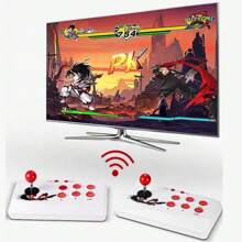 Consola De Videojuegos Arcade Con Joystick Inalámbrico X6, Reproductor Con Más De 2000 Juegos Portátiles Para El Hogar Para Instalar Y Descargar Juegos Libremente - Rojo y blanco - Ver 6