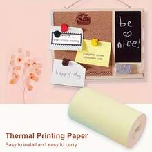 3 Rolls 57*30 Mm Thermal Paper, Colorful Roll, Printing Notes Paper, Cash Register Paper Suitable For Mini Portable Thermal Printers 57 X 30 Mm (2.24*1.18 Inches) Machine - Apricot - View 3